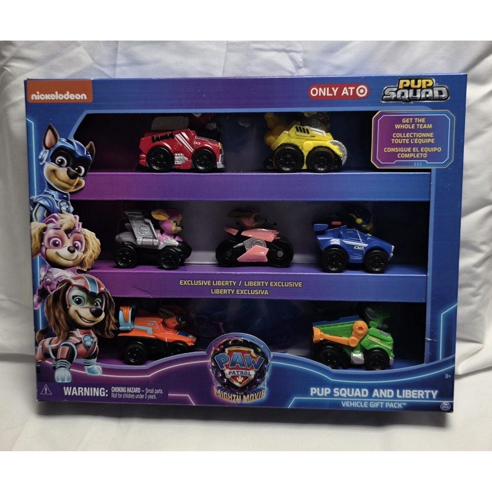 PAW Patrol - Pup Squad And Liberty Vehicle Gift Pack of 7 - New